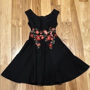 Karen Millen Floral Embroidered Black Dress